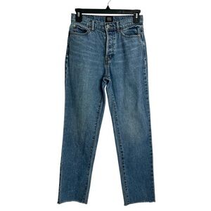 BDG Urban Outfitters Women’s Blue Jeans Sz 25/0 Button Fly Frayed Hems Distress